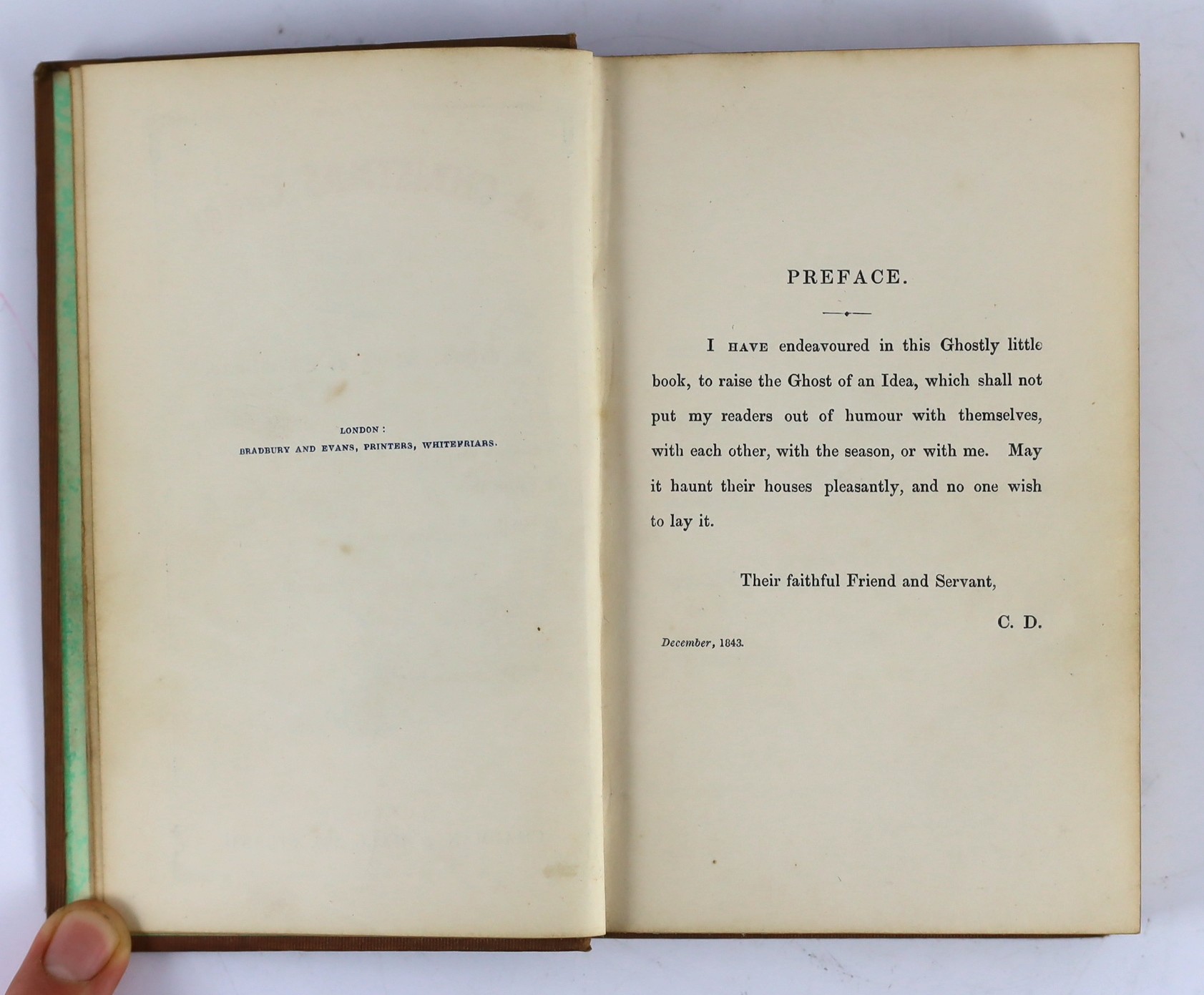 Dickens, Charles - A Christmas Carol, in Prose, Being a Ghost Story of Christmas, 1st edition, 1st issue, Chapman & Hall, 1843